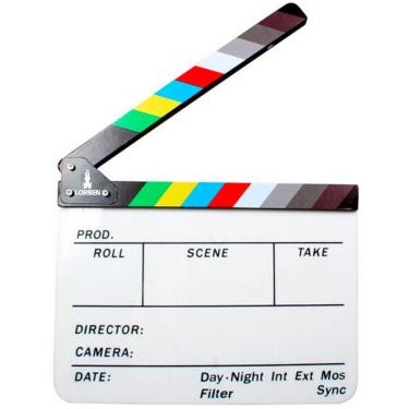 Imagem de Claquete Profissional Lorben Acrílico Com Imã Cinema Filmagens 30x24,5cm