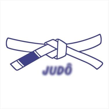 Imagem de Adesivo Faixa Judô Decorativa: Evolução, Energia, Estilo, OSS, Kimono (AZUL MARINHO, 94x40 cm)