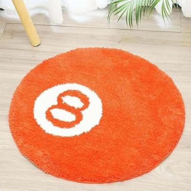 Imagem de Tapete De Bilhar De Simulação 8 Bolas Criatividade Tufting Redondo Almofada Macia Antiderrapante Tapete De Banho Tapete De Decoração De Carpete De Quarto Infantil Tapetes C, 004, 60 * 60cm