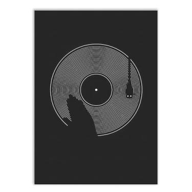 Imagem de Placa Decorativa Disco De Vinil Musica Retro Ilustração Minimalista Decoração Poster Quarto Sala