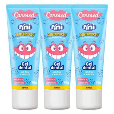 Imagem de Kit 3 Pasta de Dente Fini Dentadura Creme Dental Gel 70g com Flúor Car