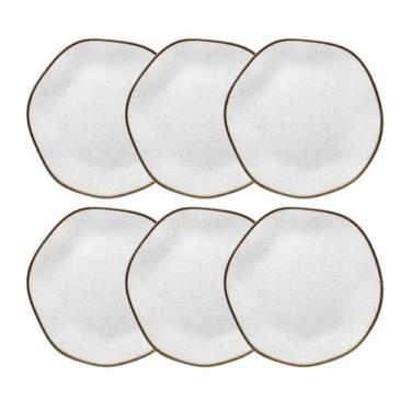 Imagem de Jogo 6 Pratos Sobremesa 21,5cm Maresia Porcelana Oxford