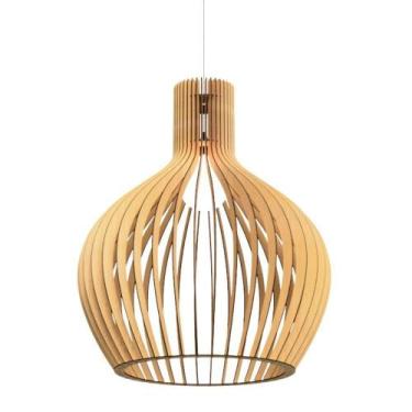 Imagem de Luminária Teto Tipo Pendente Estocolmo Mdf - Completa Mdf Cru - LENOBR