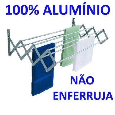 Imagem de Varal de parede sanfonado aluminio 0,40x0,47(vps040) - gibafer