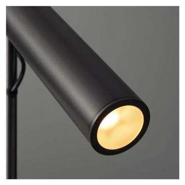 Imagem de ELFINFI Lâmpada pendente LED preta giratória sala de estar quarto lustre 1/2/3 cabeças, iluminação pendente de teto