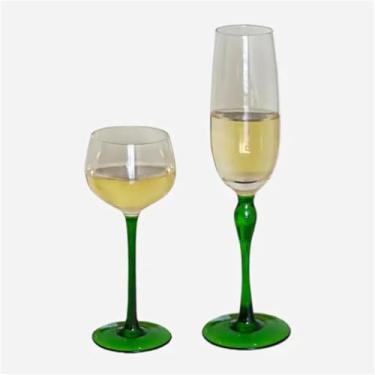 Imagem de YPDJVLTI Taças de vinho redondas taças de vinho 150 ml/250 ml conjunto de 2 taças de vinho altas com haste longa conjunto de taças de vinho requintado