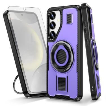 Imagem de Asuwish Capa de telefone para Samsung Galaxy S24 5G com protetor de tela de vidro temperado e suporte de anel à prova de choque com suporte protetor de celular híbrido acessórios para celular S 24 24S
