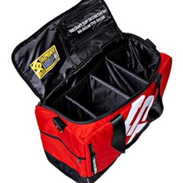 Imagem de Bolsa esportiva para viagens, esportes e equipamentos | Bolsa de viagem durável premium | Bolsa de mão para sapatos, Vermelho, Tênis esportivo estilo duffle para academia, viagens ou escapadelas de
