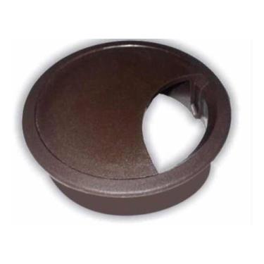 Imagem de Acabamento Passa Fio Mesa Computador Marrom 46mm Kit 04 Pçs - comercia