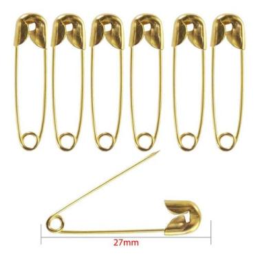 Imagem de 500 Alfinete Segurança Dourado 27mm Costura Artesanato Joias - Kas, Se