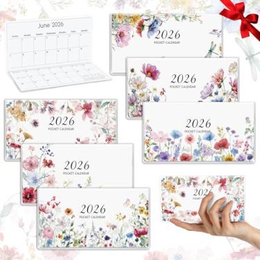 Imagem de ReliThick 6 peças de calendário de bolso 2026 para bolsa, agenda mensal, caderno, pequeno bolso, calendário, cadernos, presente de agradecimento, presente para mulheres, professores, escola