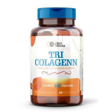 Imagem de Tri Colagenn 500mg Com 60 Cáp Colágeno Tipo I, Ii E Peptídeos Bioativos Para Pele, Articulações E Juventude