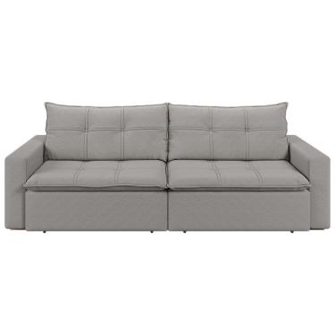 Imagem de Sofá Retrátil E Reclinável Joinville 2,70m Linho Cor Grafite 2342