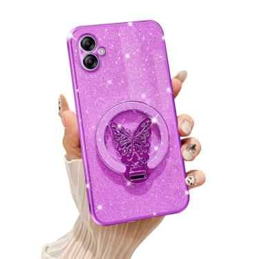 Imagem de Tesazxcn Capa protetora à prova de choque para Samsung Galaxy A04E compatível com Magsafe, capa protetora à prova de choque para Samsung Galaxy A04E para Samsung Galaxy A04E, roxa