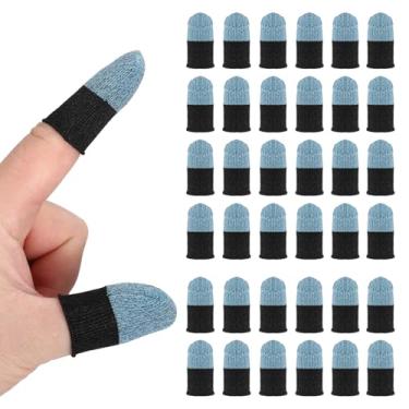 Imagem de PATIKIL Manga de dedo para controle de polegar, pacote com 120 luvas de dedo para jogos móveis, luvas de ponta de fibra prateada, anti-suor, respirável para dispositivos com tela sensível ao toque