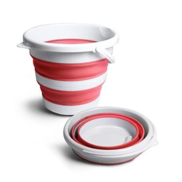 Imagem de Balde Dobrável Retrátil Flexível 5 L Silicone Com Alça TOP - Pratika, 