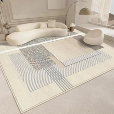 Imagem de Linha de decoração para sala de estar, tapetes macios e fofos para quarto, tapete de pelúcia abstrato, tapete grosso para casa (200x250 cm/m)