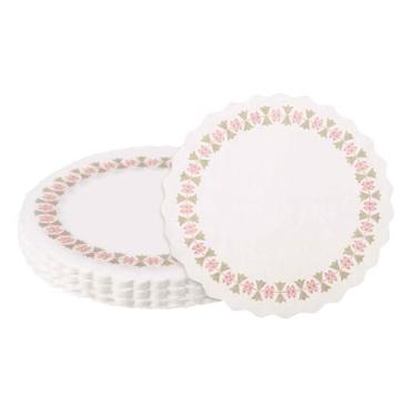 Imagem de HARFINGTON 300 peças de guardanapos de papel redondos de 8,5 cm para bolo sobremesa artesanato festa casamento aniversário decoração de mesa, branco