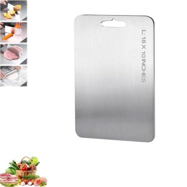 Imagem de Tábuas de corte de titânio - Tábuas de corte de titânio 100% puro para cozinha, placa de titânio dupla face de grau alimentício atualizada, tábua de corte de titânio grosso para cozinha doméstica (46
