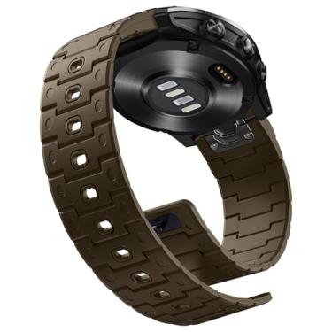 Imagem de Bandletic Pulseira magnética de silicone macio de 26 mm de encaixe rápido para Garmin Fenix 8 de 51 mm/7X 6X Pro/5X Plus/3/Instinct 2X Solar 3 de 50 mm/Descent MK2i