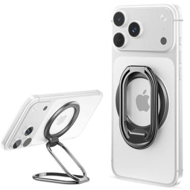 Imagem de [Atualizado em 2025] Suporte de anel de telefone seguro Mag, suporte magnético ajustável SUPERONE e alça removível para celular compatível apenas com carregamento sem fio para iPhone 17, 16, 15, 14