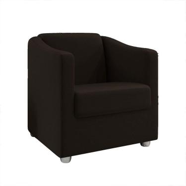 Imagem de Poltrona Decorativa Tilla Suede Pés Cromado Marrom