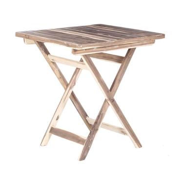 Imagem de Mesa Dobrável 70x70 100% Madeira Maciça Ypê Ideal Para áreas Externas E Ambientes Abertos Natural