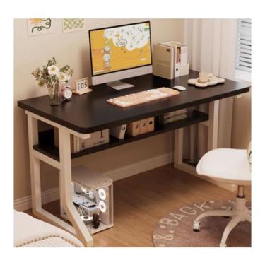 Imagem de HGTRH Mesa de computador com compartimento de armazenamento, vigas reforçadas para escritório em casa, mesa de estudo para trabalho e armazenamento eficientes E 60 x 50 x 75 cm