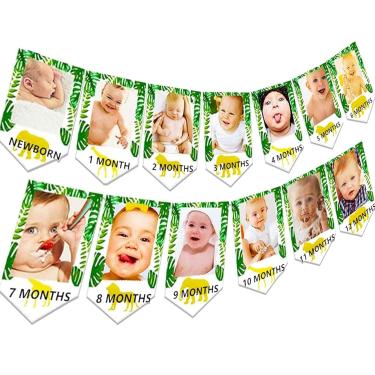 Imagem de JeVenis animais da selva decoração de primeiro aniversário decoração selvagem selvagem um banner safári animais decoração de aniversário