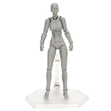 Imagem de aqxreight Artistas de PVC Figura de Ação Modelo de Desenho Humano Modelo Mulher Manequim Decoração Articulações Cinzentas o Uso é você não? Material Tóxico PVC de Qualidade e eco? (Cinza)