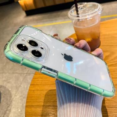 Imagem de HTVJFX Capa protetora transparente de luxo à prova de choque para iPhone 13 Pro (para iPhone 13 Pro/verde)