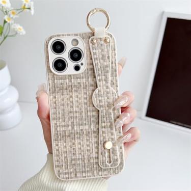Imagem de IRTGFG Capa protetora para iPhone 15 Plus com alça de pulso em malha trançada e à prova de choque (para iPhone 15 Plus/5)