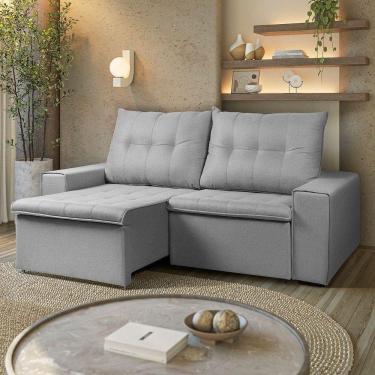 Imagem de Sofá Retrátil Reclinável Valentino 2,10m Star Confort Cinza