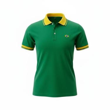 Imagem de Camisa Brasil Polo Piquet Verde - Feminino Tamanho:GCor:Verde - Olden 