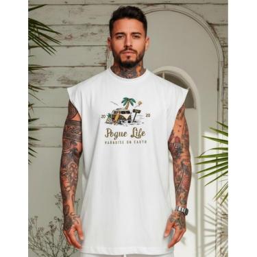 Imagem de Regata Over Machao Pogue Life Verão 100% Algodão Premium - AL7, Branco