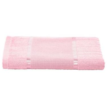 Imagem de Toalha Banho Bella Dohler Bordar Barrado Etamine 70X140cm - Rosa Claro