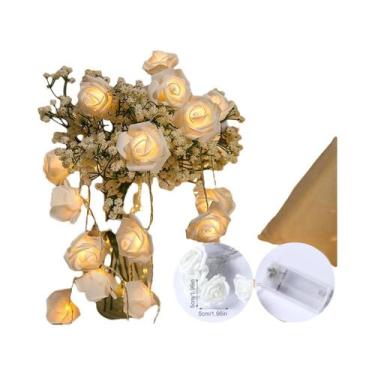 Imagem de 10 Luzes De Cordão LED Em Forma De Rosa 2m Para Decoração De Casamento