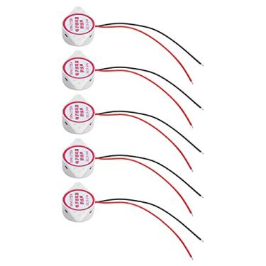 Imagem de Alarme sonoro Piezo Beep elétrico ativo de alta sensibilidade 80dB Som alto Material ABS 12V DC 3 24V 5 unidades Kit SFM 27II para equipamentos industriais de segurança doméstica (Branca)