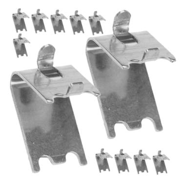 Imagem de POPETPOP Clipes de prateleira de congelador de aço inoxidável com 12 peças de 1,5 mm de espessura, suporte de prateleira de geladeira para organizar ganchos de grampo de metal resistente para freezer
