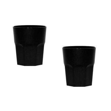 Imagem de Kit 2 Copos Mini Roma Preto 300Ml Plástico Premium