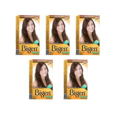 Imagem de Coloraçao Bigen 47 Castanho Medio - Kit Com 5Un - Cless