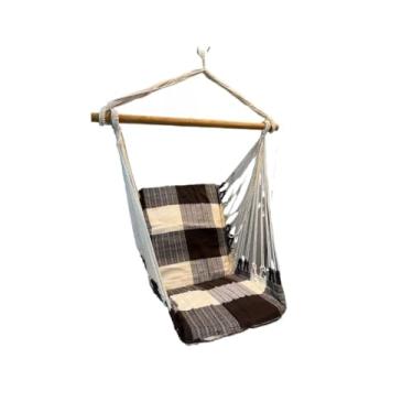 Imagem de Rede Cadeira de teto suspensa Descanso e Balanço cadeira de balanço adulto balanço(MARROM/CRU)