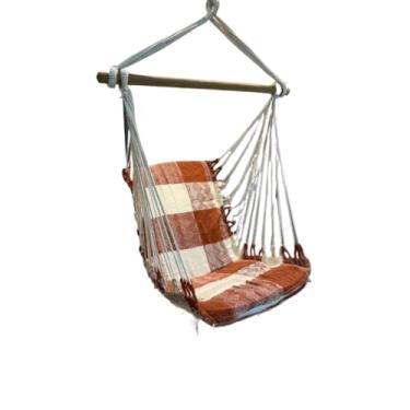 Imagem de Rede Cadeira de teto suspensa Descanso e Balanço cadeira de balanço adulto balanço(TERRACOTA/CRU)