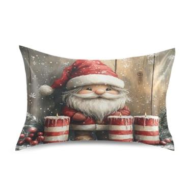 Imagem de Blueangle Linda fronha de cetim gnomo para cabelo e pele, fronha de seda, tamanho Queen (50,8 x 76,2 cm) - Capas de almofada de cetim refrescantes com fecho de envelope (388)