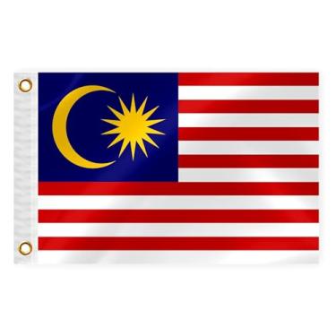 Imagem de Bandeira náutica de barco da Malásia 30,5 x 45,7 cm bandeira marinha malaios dupla face nylon pequeno iate vela pontão ATV bicicleta caminhão motocicleta bandeira com 2 ilhós de latão