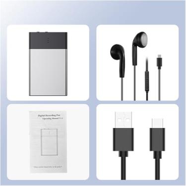 Imagem de EBTOOLS Gravador de Voz AI, Gravador de Voz Magnético Portátil Com Controle de APP, Transcrever Resumir Mapa Mental Em 108 Idiomas, Com Redução de Ruído AI, para Palestras, Reuniões, (8G)