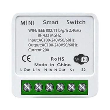Imagem de Interruptor Inteligente WiFi Tuya 16A 20A Módulo De Relé RF 433Mhz Con