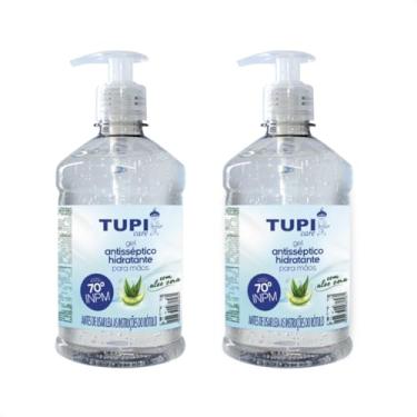 Imagem de Kit 2 Álcool Gel Tupi Antisséptico Hidratante 440g Aloe Vera