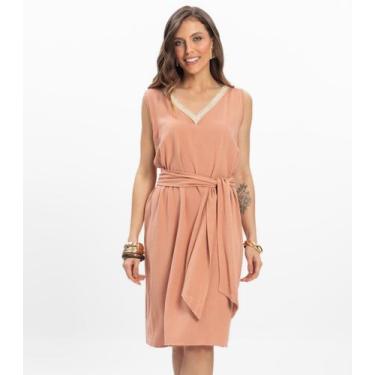 Imagem de Vestido Curto Linho Strong Feminino Endless Marrom, G, Marrom