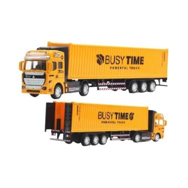 Imagem de 1/48 caminhão contêiner de tamanho grande removível brinquedo de corda